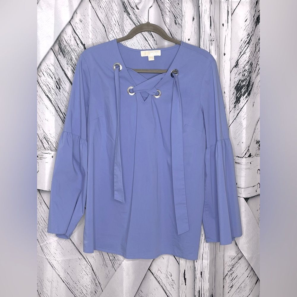 MICHAEL Michael Kors Tie Front Blouse Bell Sleeves L